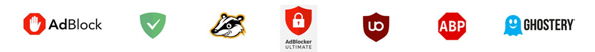 Logos of Popular Adblock Technology Solutions